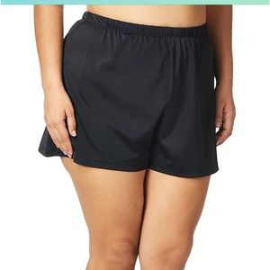 Maxine Of Hollywood Women's Plus-Size 2'' Loose Fit Mid Rise Swim Shorts